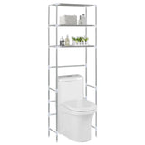 vidaXL Opbergrek voor boven toilet 3-laags 53x28x169 cm argenté
