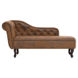vidaXL Chaise longue kunstsuède bruin
