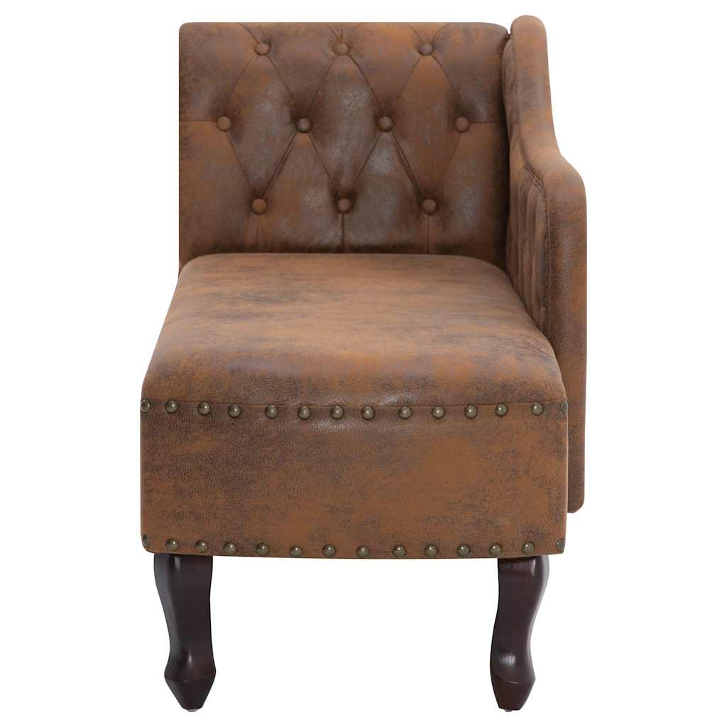 vidaXL Chaise longue kunstsuède bruin