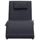 vidaXL Massage chaise longue met kussen kunstleer zwart
