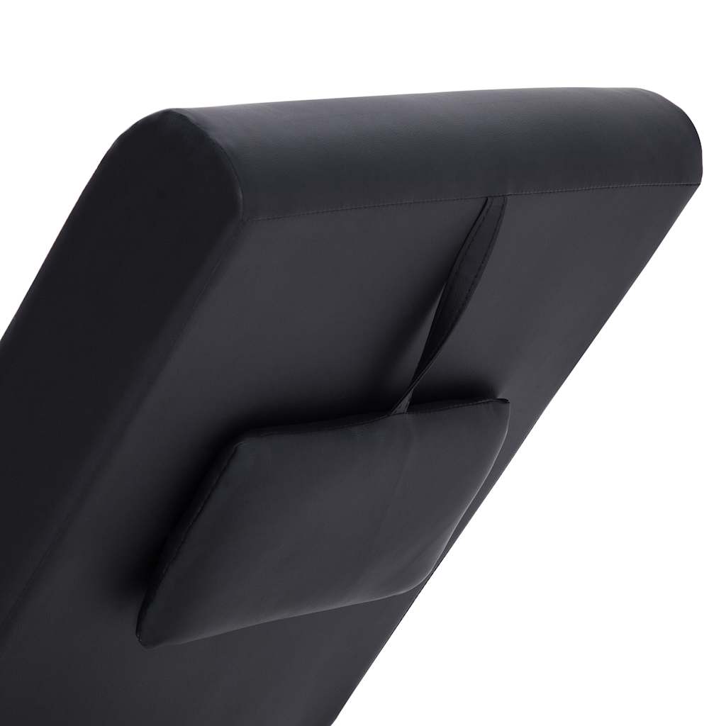 vidaXL Massage chaise longue met kussen kunstleer zwart