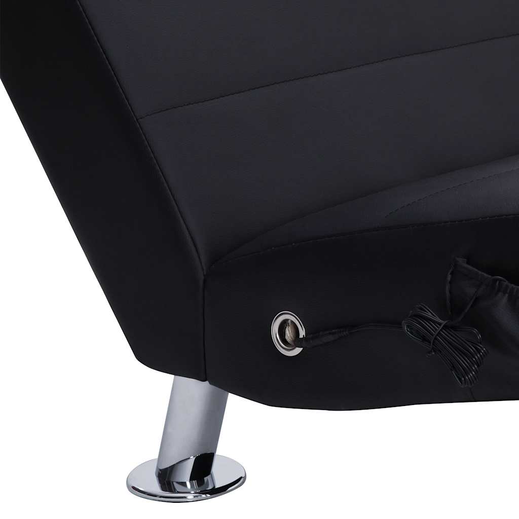 vidaXL Massage chaise longue met kussen kunstleer zwart