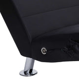 vidaXL Massage chaise longue met kussen kunstleer zwart