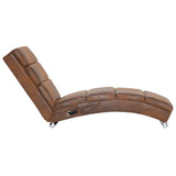 vidaXL Massage chaise longue kunstsuède bruin