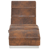 vidaXL Massage chaise longue kunstsuède bruin
