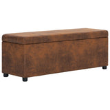 vidaXL Storage Bench 116 cm Faux Suede Brown
