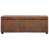 vidaXL Storage Bench 116 cm Faux Suede Brown
