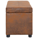 vidaXL Storage Bench 116 cm Faux Suede Brown