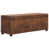 vidaXL Storage Bench 116 cm Faux Suede Brown