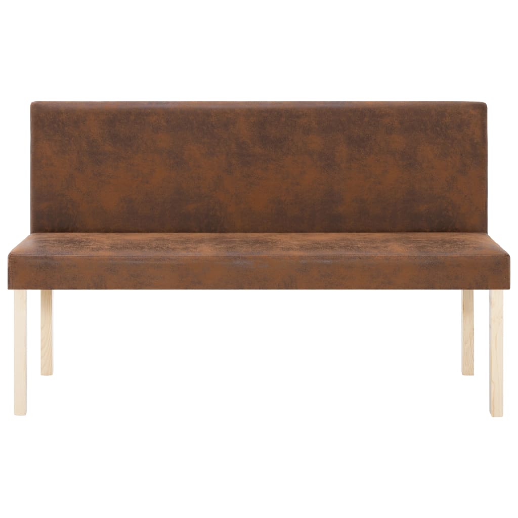 vidaXL Bench 139.5 cm faux suede brown