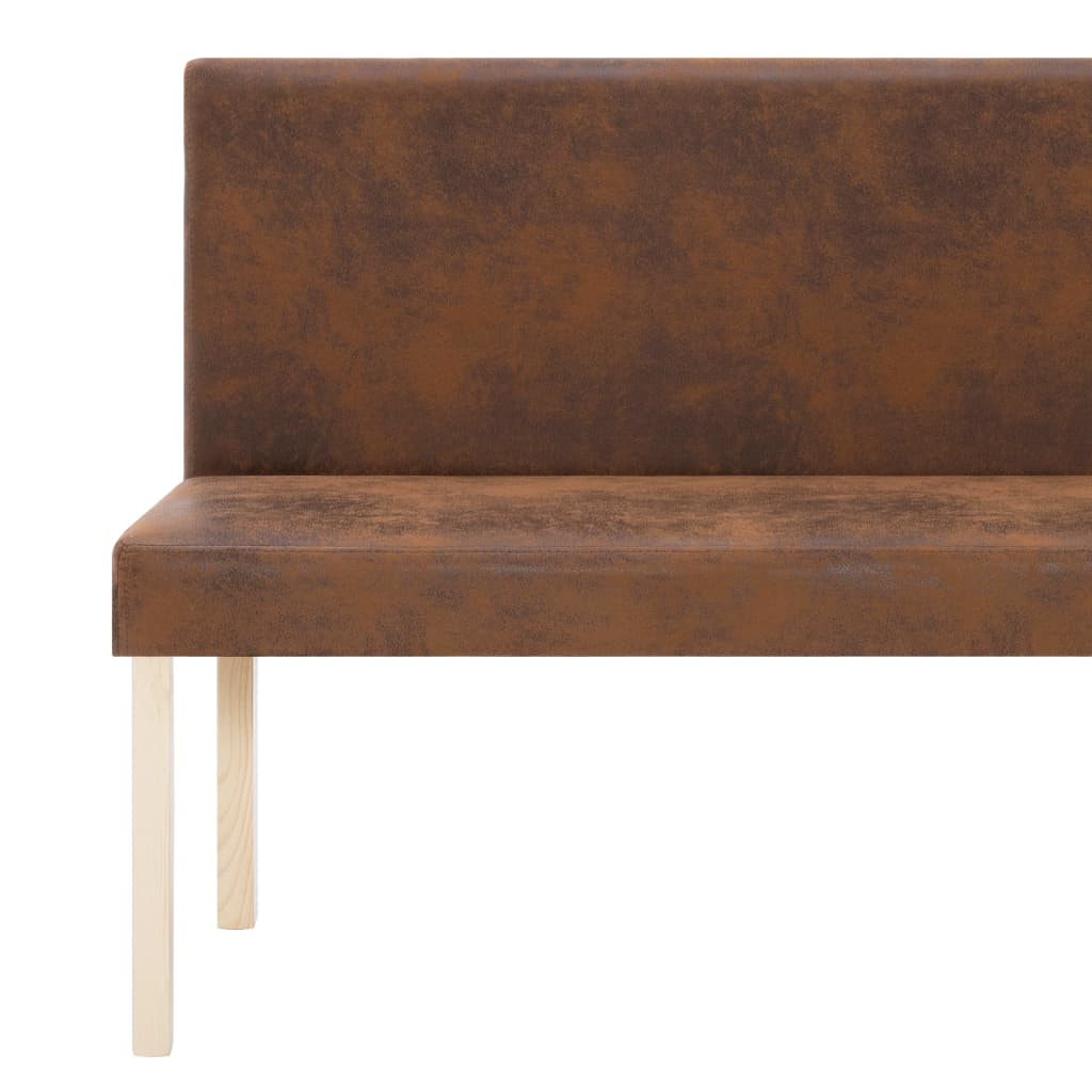 vidaXL Bench 139.5 cm faux suede brown