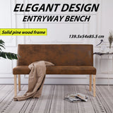 vidaXL Bench 139.5 cm faux suede brown