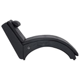 vidaXL Massage chaise longue met kussen kunstleer zwart