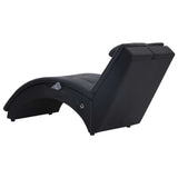 vidaXL Massage chaise longue met kussen kunstleer zwart