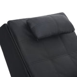 vidaXL Massage chaise longue met kussen kunstleer zwart