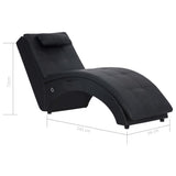 vidaXL Massage chaise longue met kussen kunstleer zwart