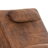 vidaXL Massage chaise longue met kussen kunstsuède bruin
