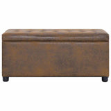 vidaXL Storage Ottoman 87.5 cm Faux Suede Brown