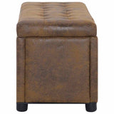 vidaXL Storage Ottoman 87.5 cm Faux Suede Brown