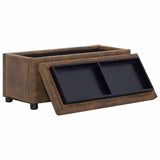 vidaXL Storage Ottoman 87.5 cm Faux Suede Brown