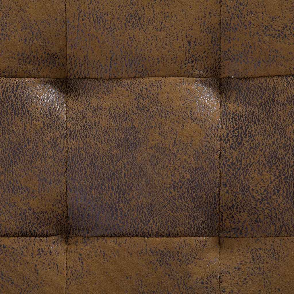 vidaXL Storage Ottoman 87.5 cm Faux Suede Brown