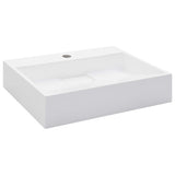 vidaXL Wastafel 50x38x13 cm mineraal gegoten/marmer gegoten wit