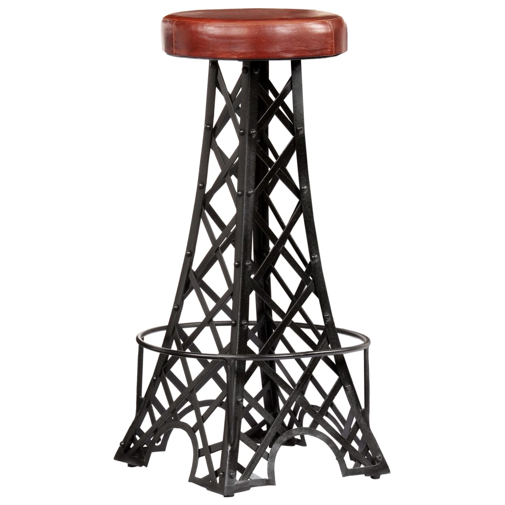 vidaXL Bar stools 2 pcs genuine leather