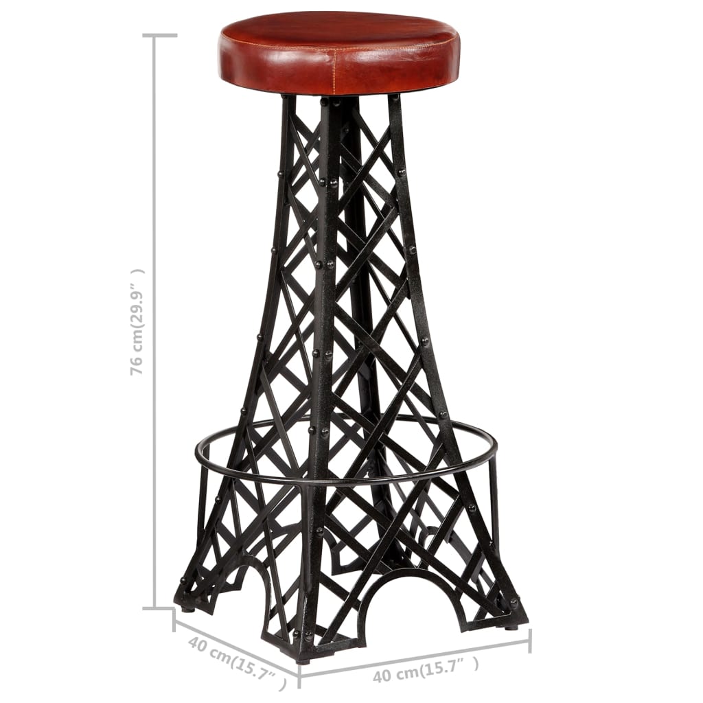 vidaXL Bar stools 2 pcs genuine leather
