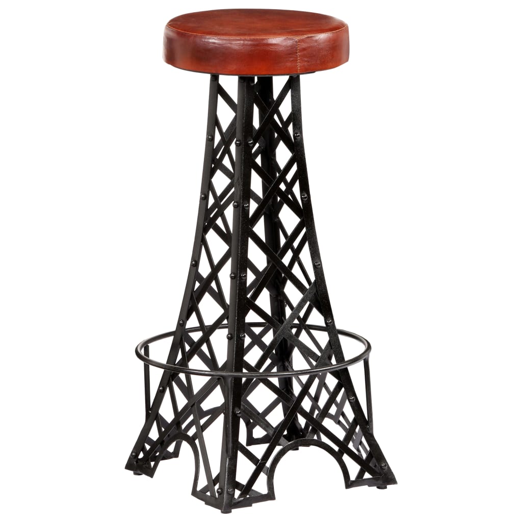 vidaXL Bar stools 2 pcs genuine leather