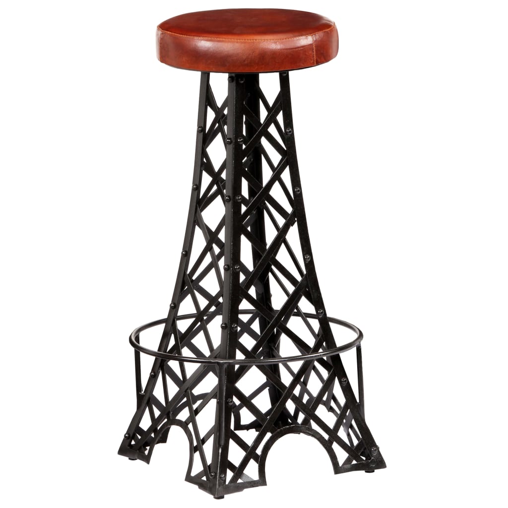 vidaXL Bar stools 2 pcs genuine leather