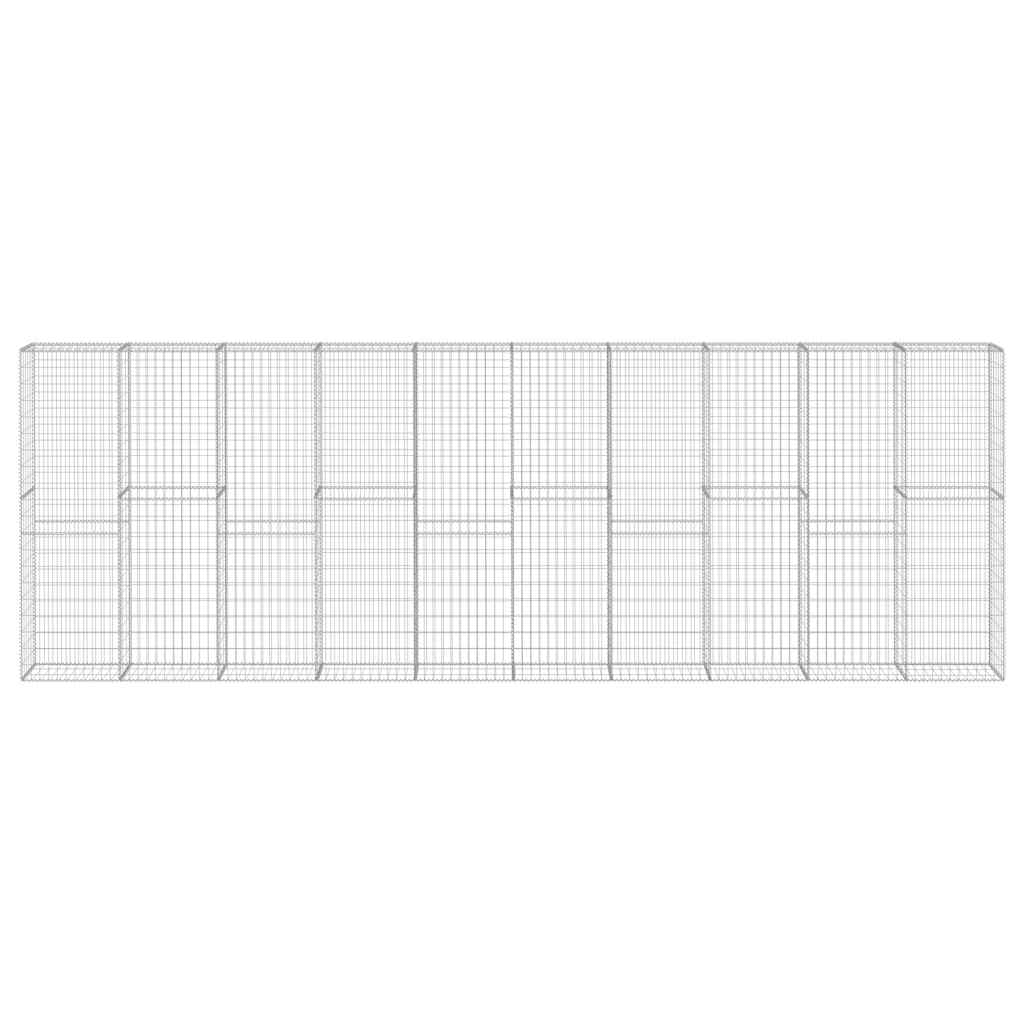 vidaXL Schanskorfmuur met deksels 600x30x200 cm gegalvaniseerd staal