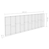 vidaXL Schanskorfmuur met deksels 600x30x200 cm gegalvaniseerd staal