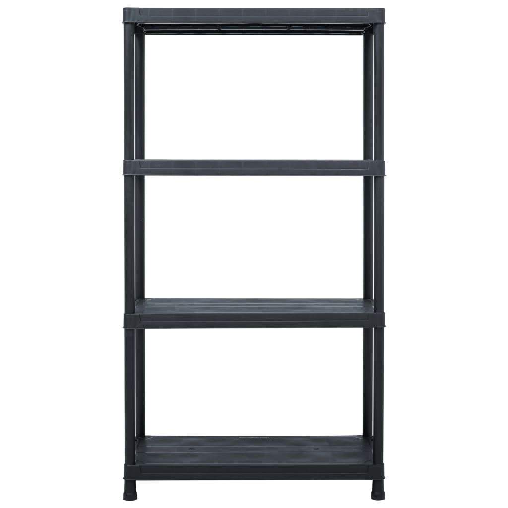 vidaXL Opbergrekken 2 st 60x30x138 cm kunststof zwart