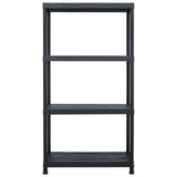 vidaXL Opbergrekken 2 st 60x30x138 cm kunststof zwart