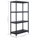 vidaXL Opbergrekken 2 st 60x30x138 cm kunststof zwart