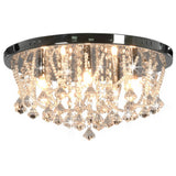 vidaXL Plafondlamp avec cristal kralen rond 4xG9 couleur argentée