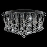 vidaXL Plafondlamp avec cristal kralen rond 4xG9 couleur argentée