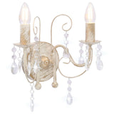vidaXL Beaded Wall Lamp 2xE14 Antique White