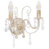 vidaXL Beaded Wall Lamp 2xE14 Antique White