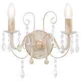 vidaXL Beaded Wall Lamp 2xE14 Antique White