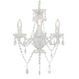 vidaXL Beaded Chandelier Round 3xE14 White