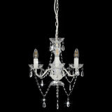 vidaXL Beaded Chandelier Round 3xE14 White