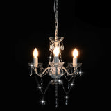 vidaXL Beaded Chandelier Round 3xE14 White