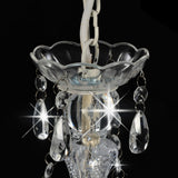 vidaXL Beaded Chandelier Round 3xE14 White