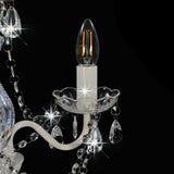 vidaXL Beaded Chandelier Round 3xE14 White