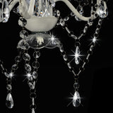 vidaXL Beaded Chandelier Round 3xE14 White