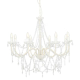 vidaXL Beaded Chandelier 8xE14 white