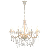 vidaXL Beaded Chandelier 8xE14 white