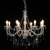 vidaXL Beaded Chandelier 8xE14 white