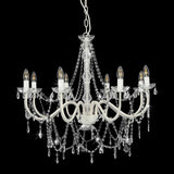 vidaXL Beaded Chandelier 8xE14 white